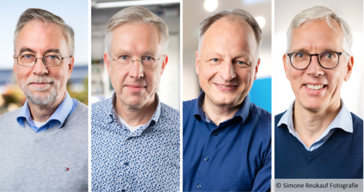 Portraits of Roland Brandt, Michael Hensel, Jacob Piehler und Christian Ungermann